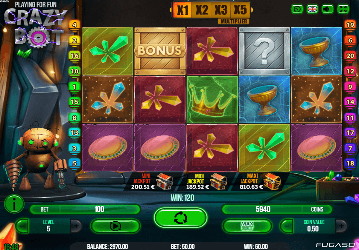 La folie des jackpots est lancée sur Crazy Bot