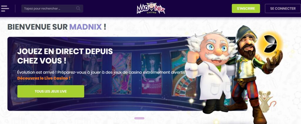 Madnix casino se dote d'une collection de jeux live