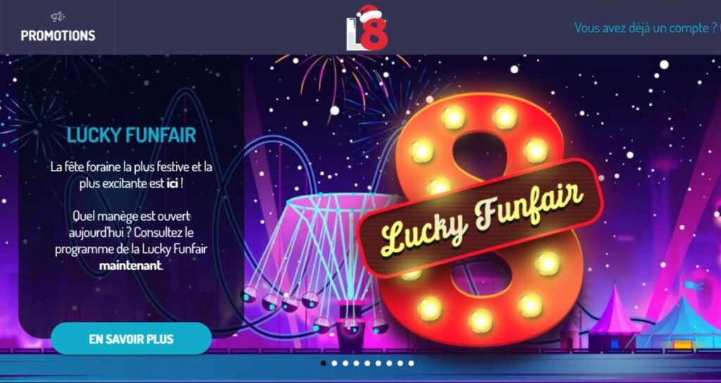 Un tour de manèges et des bonus sur Lucky8 Casino