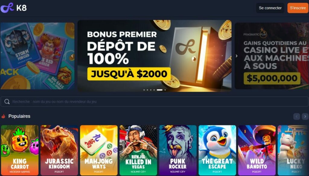 jouer sur k8 casino